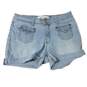 Ladies denim bump shorts